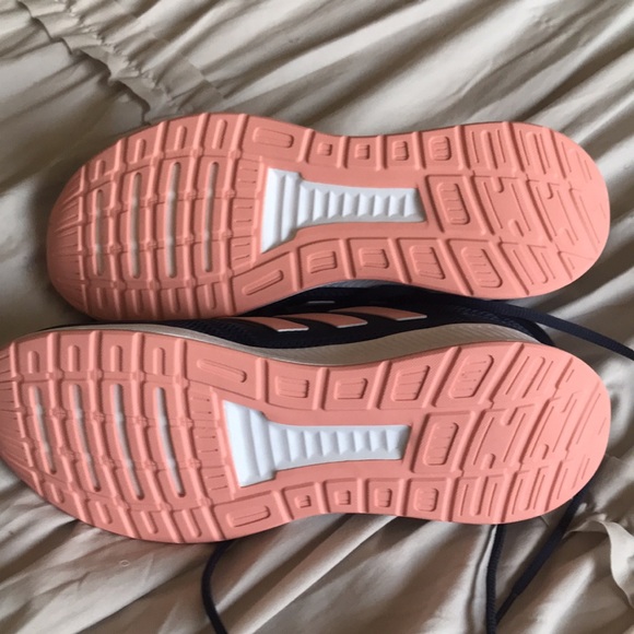 ADIDAS navy blue & pink sneakers, wore once. Size 8.5. - Picture 6 of 6